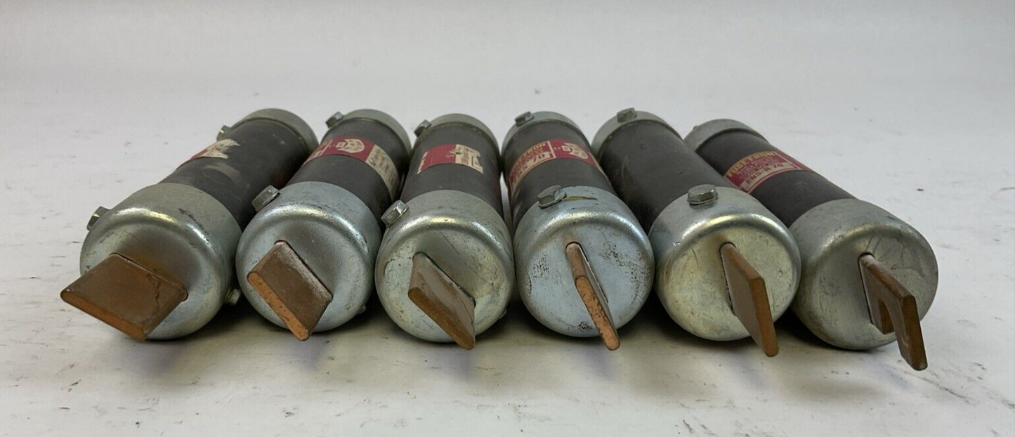 FUSETRON FRS-R 70 DUAL ELEMENT TIME DEALY FUSE 70AMP 600VAC (LOT OF 6)