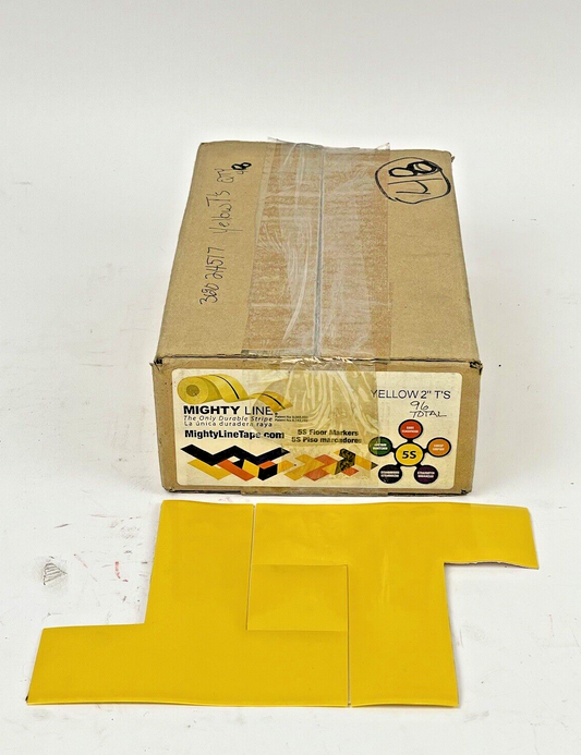 MIGHTY LINE TAPE - YELLOW T - BOX of 96 T'S - INDUSTRIAL TAPE - 6"X6"X2"