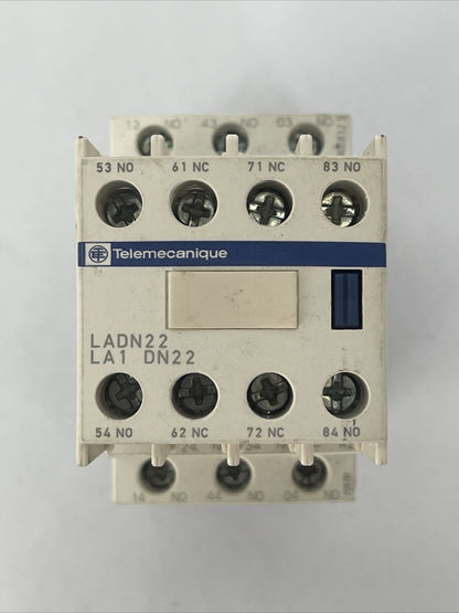 TELEMECANIQUE CAD50BD CONTACTOR 10A 600VAC COIL 24VDC LAD4TBDL 5-24V LADN22 LA1