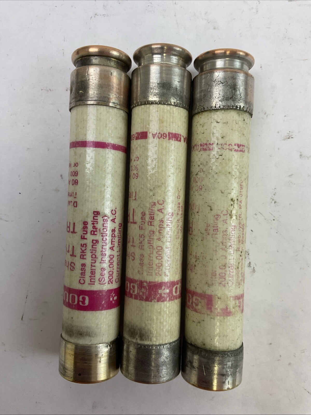 GOULD SHAWMUT TRS60R TRI-ONIC TIME DELAY FUSE 60A 600VAC (LOT OF 3)