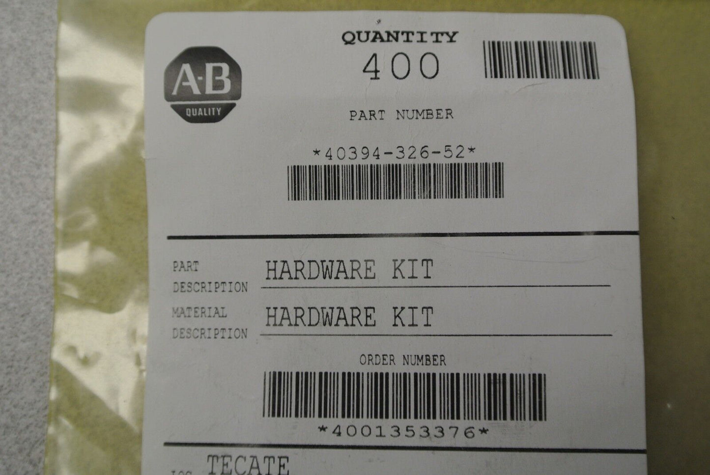 LOT of 2 / ALLEN-BRADLEY 40394-326-52 / HARDWARE KIT for OPERATING HANDLE / NEW