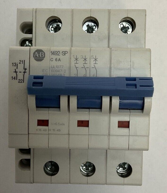 ALLEN BRADLEY 1492-SPM3C060 SER D CIRCUIT BREAKER 3POLE 6AMP 480Y/277VAC