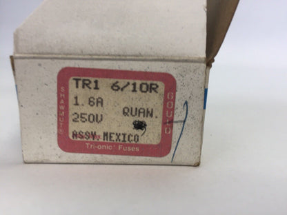 SHAWMUT TRI-ONIC TR1-6/10R TIME DELAY FUSE 1-6/10A 250VAC CLASS RK5 (BOX OF 9)