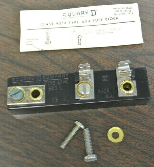 LOT of 6 / SQUARE D CLASS 9070 / AP-4 FUSE BLOCK / 250V / NEW SURPLUS