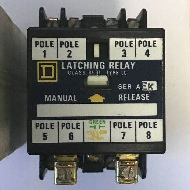 SQUARE D 8501 LO-80-LL AC MECHANICAL LATCH RELAY SER.A 120-60/110-50