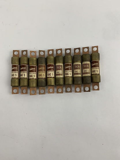 Bussmann Limitron KAC5 5A 600V Fuse "Lot of 10"