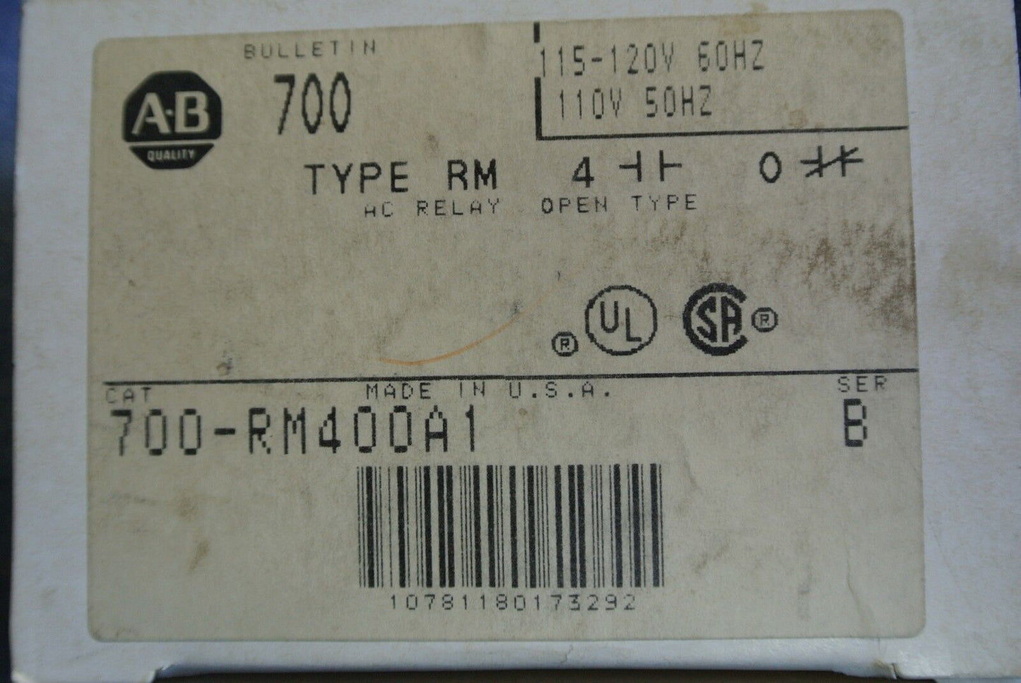 ALLEN-BRADLEY 700-RM400A1 INDUSTRIAL CONTROL RELAY / MAGNETIC LATCHING RELAY NEW