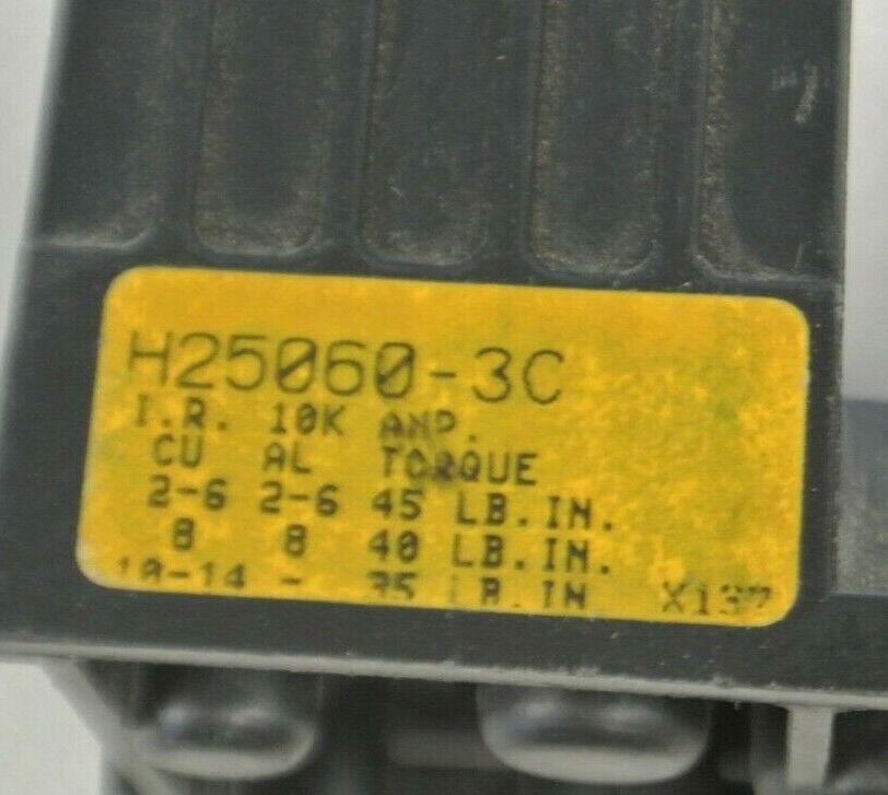 BUSS H25060-3C FUSE HOLDER / 60A / 250V / for CLASS H FUSES