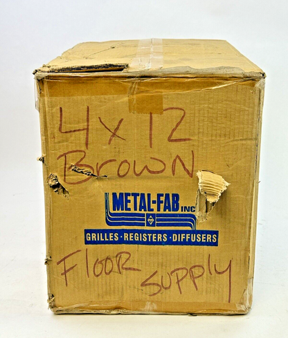 METAL-FAB **BOX OF 20** - MFFR412B - FLOOR REGISTERS - 4" X 12" - NEW IN BOX