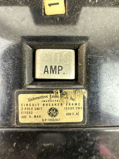 GE TKM436F000 CIRCUIT BREAKER 400AMP 600VAC 3POLE