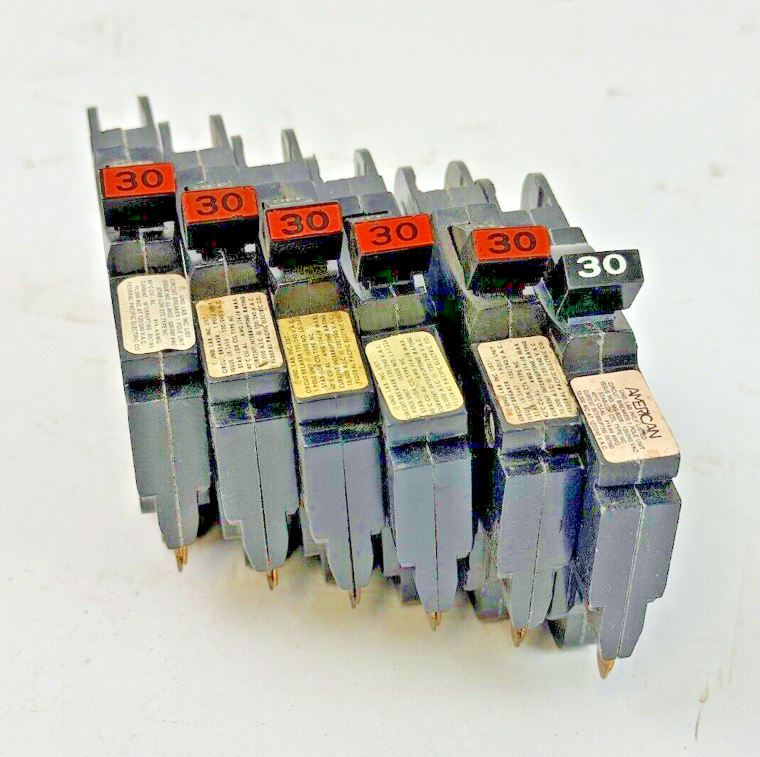 FPE *LOT OF 6* - 030 / NC130 - STAB-LOK BREAKERS - 1 POLE/240VAC/30A - NEW***