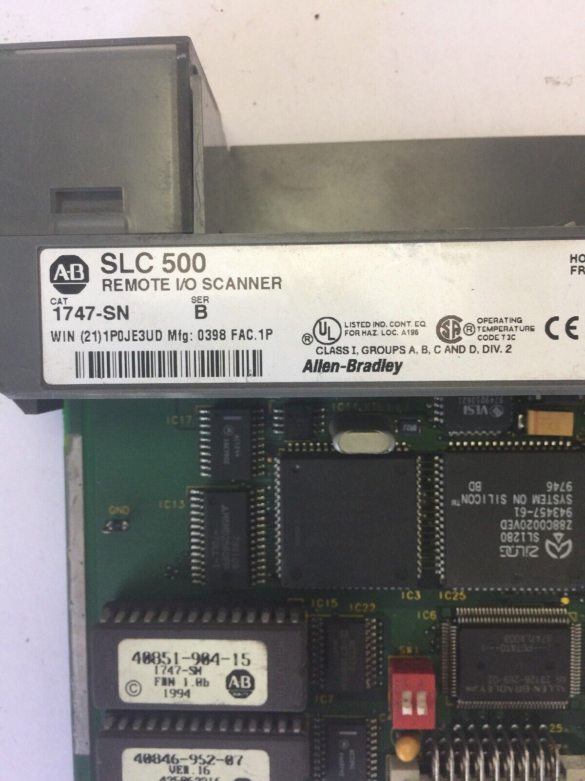 ALLEN BRADLEY 1747-SN REMOTE I/O SCANNER SER B  FRN 1.0B
