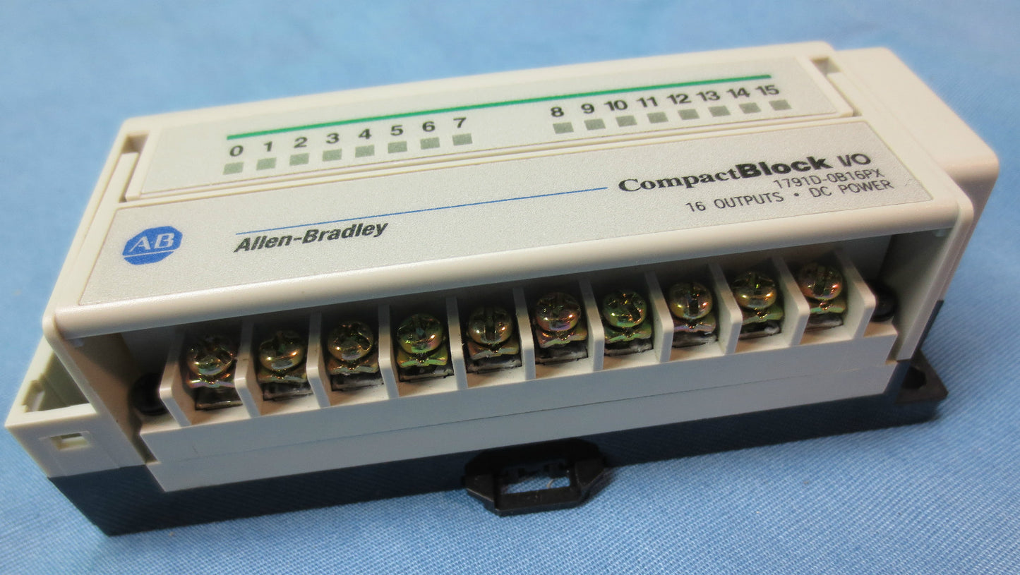 A-B 1791D-0B16PX COMPACT BLOCK I/O 16 OUTPUTS - DC POWER Ser. D, Rev. A01