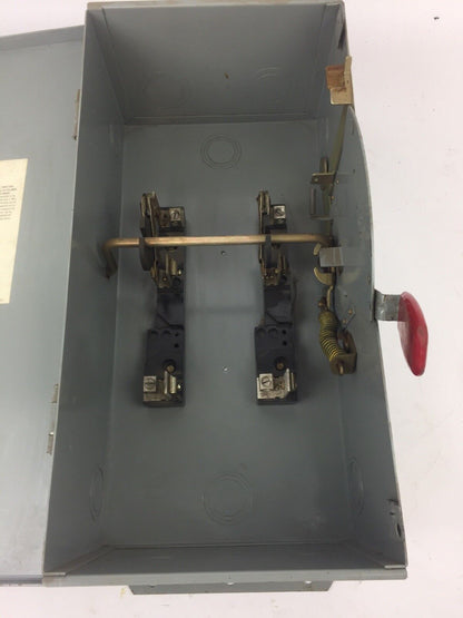 WESTINGHOUSE GFN323N SAFETY SWITCH 240 VAC 100 AMP TYPE 1 ENCLOSURE INDOOR