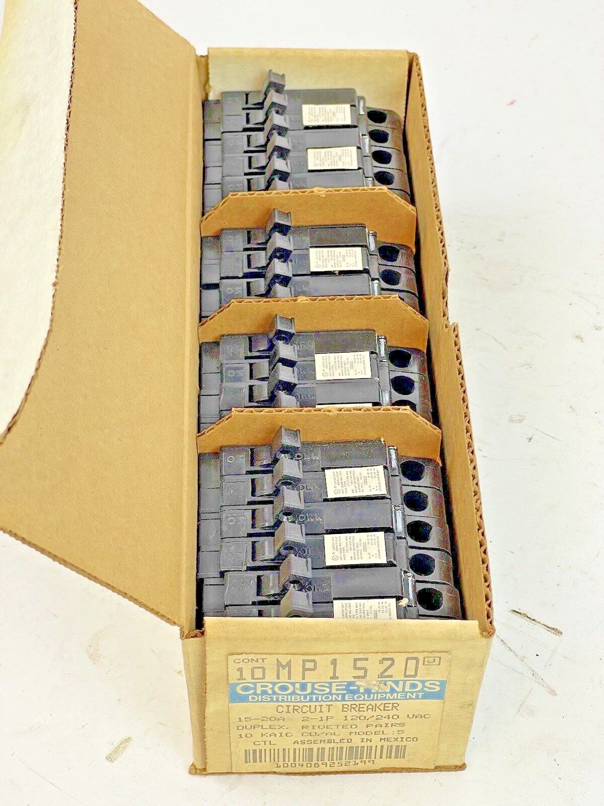 CROUSE-HINDS *BOX OF 10*-MP1520-2-1 POLE,15-20 A,240 VAC CIRCUIT BREAKER -MURRAY