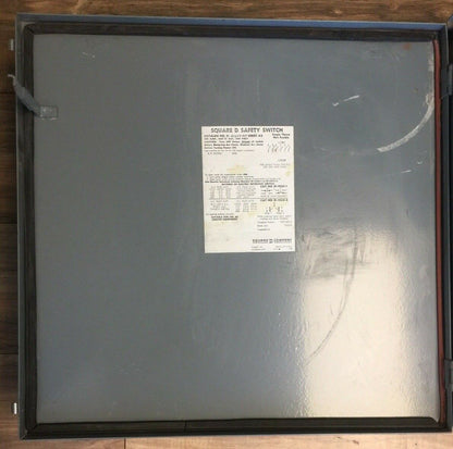 SQUARE D H81643ND NON FUSIBLE SAFETY SWITCH SERIES A2 100A 600VAC 60HP 6 POLE