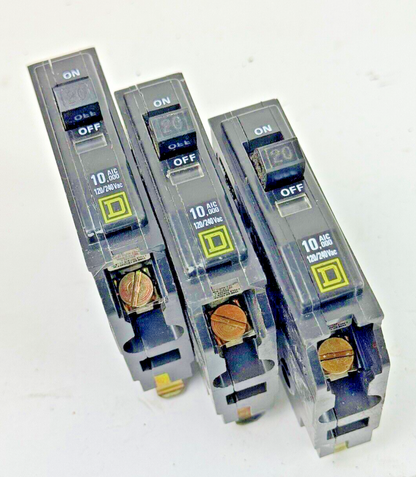 SQUARE D *LOT OF 3* - QO120 - CIRCUIT BREAKERS - 1 POLE/240VAC/20A
