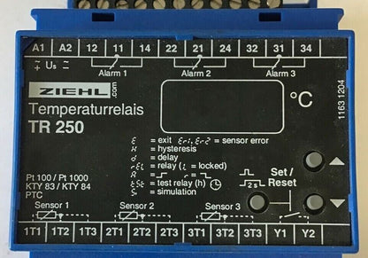 ZIEHL TR 250 TEMPERATURE RELAY 240V 3A
