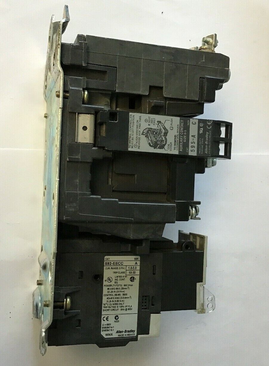ALLEN-BRADLEY 509-BO*-E1+ SIZE 1 STARTER 120 V COIL  W/592-EECC W/595-A SER.C