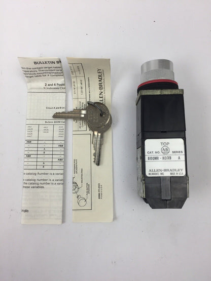 ALLEN BRADLEY 800MR-H33B KEY SELECTOR SWITCH