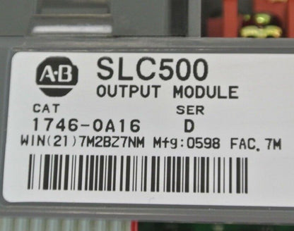 ALLEN-BRADLEY 1746-OA16 Series D SLC500 OUTPUT MODULE