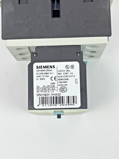 SIEMENS - 3RT1026-1BB44 - CONTACTOR - 3 Pole 25 (AC-3) A 400 V AC