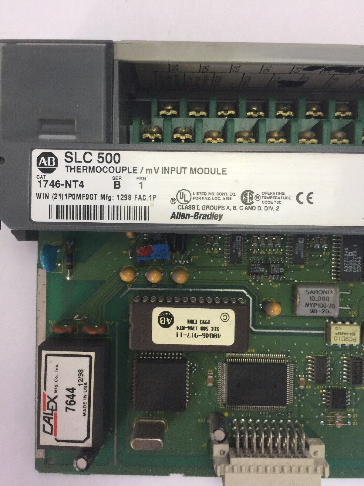 ALLEN BRADLEY 1746-NT THERMOCOUPLE / mV INPUT MODULE SER B FRN 1