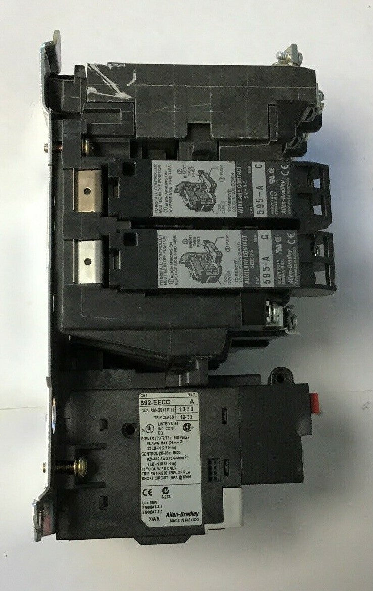ALLEN-BRADLEY 509-BO*-E1+ SIZE 1 STARTER 120 V COIL  W/592-EECC W/595-A SER.C
