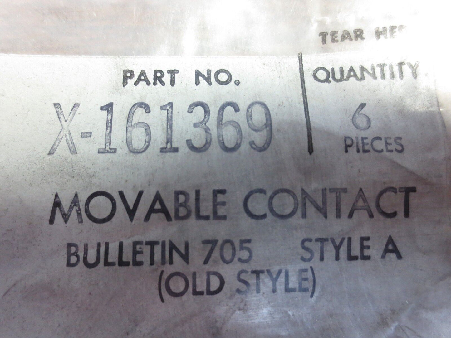 ALLEN-BRADLEY X-161369 MOVABLE CONTACTS - STYLE A - BAG of 6 - NEW SURPLUS