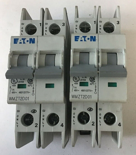 EATON WMZT2D01 CIRCUIT BREAKER 1A 480Y/277VAC 10KA 2POLE 50/60HZ***LOTOF2***