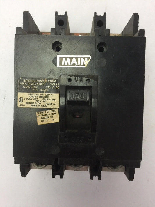 SQUARE D Q2M3150MB CIRCUIT BREAKER 240VAC 150A 3 POLE