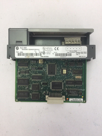 ALLEN BRADLEY 1747-SDN DEVICENET SCANNER MODULE  SER B FRN 4.026 SLC 500