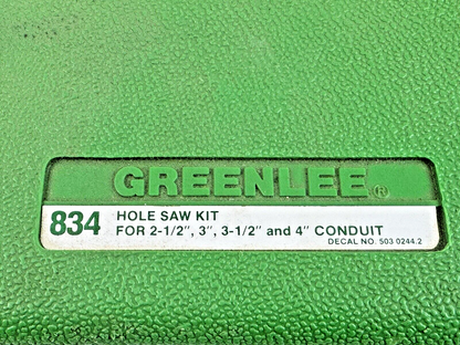 GREENLEE - 834 - VARIABLE PITCH HOLESAW KIT FOR 2-1/2", 3", 3-1/2", & 4" CONDUIT