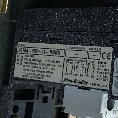 ALLEN BRADLEY 100-D300 STARTER 193-B1N6 40794-150-91-NNM3 130V 50/60HZ