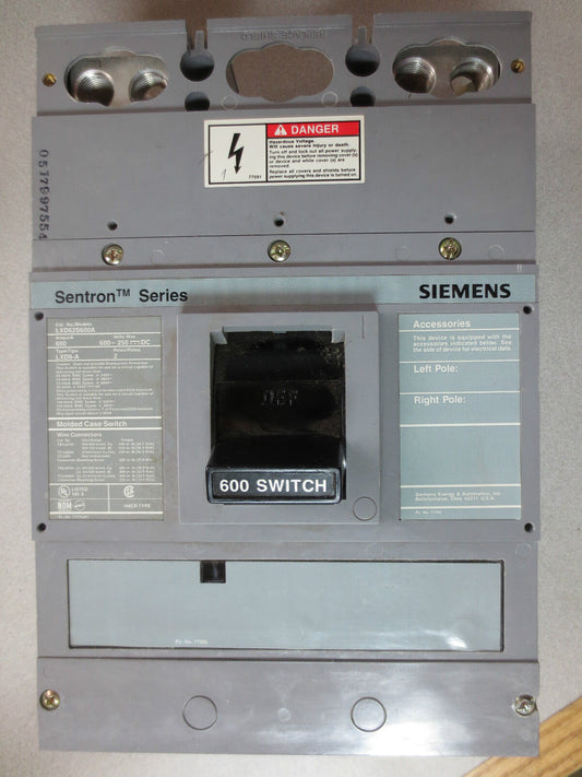 SIEMENS / ITE LXD62S600A MOLDED CASE CIRCUIT BREAKER - 600A, 600V NEW SURPLUS