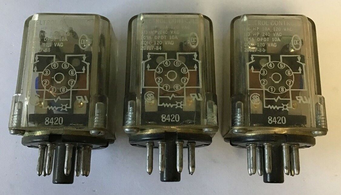 DELTROL CONTROLS 105A DPDT 20117-84 RELAY 240VAC 10A  ***LOTOF3***