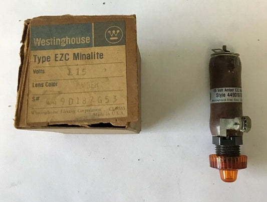 WESTINGHOUSE 449D187G53 TYPE EZC MINALITE 125V AMBER LENS