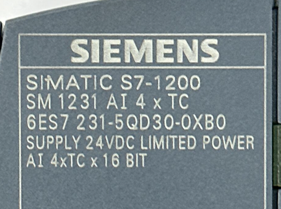 SIEMENS 6ES7 231-5QD30-0XB0 SIMATIC S7-1200 THERMOCOUPLE MODULE SUPPLY 24VDC