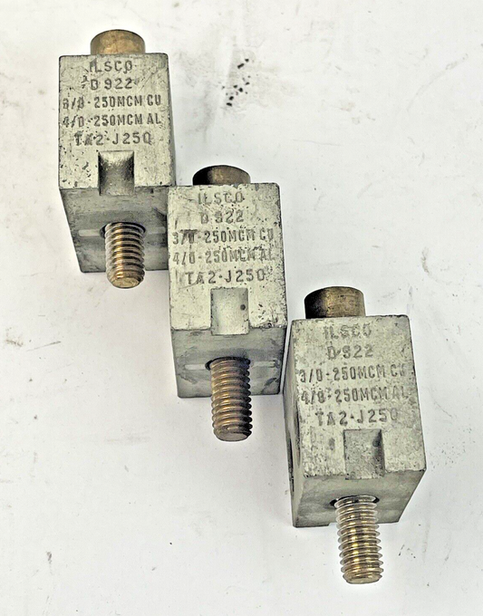 ILSCO *LOT OF 3* - TA2-J250 / D922 - LUGS - 3/0-250MCM CU, 4/0-250MCM AL