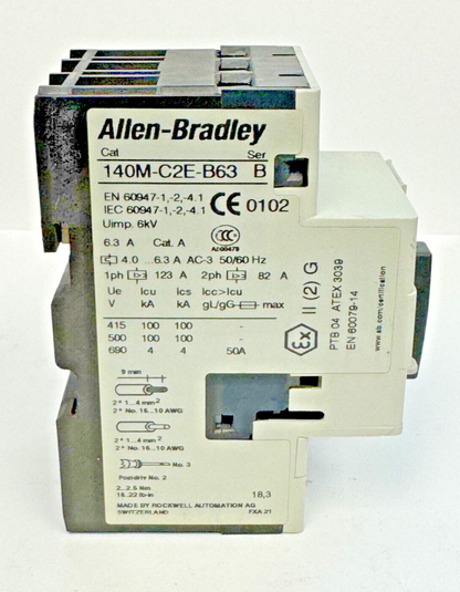 ALLEN-BRADLEY - 140M-C2E-B63 SER. B - MANUAL MOTOR PROTECTOR - 4.0 A - 6.3 A