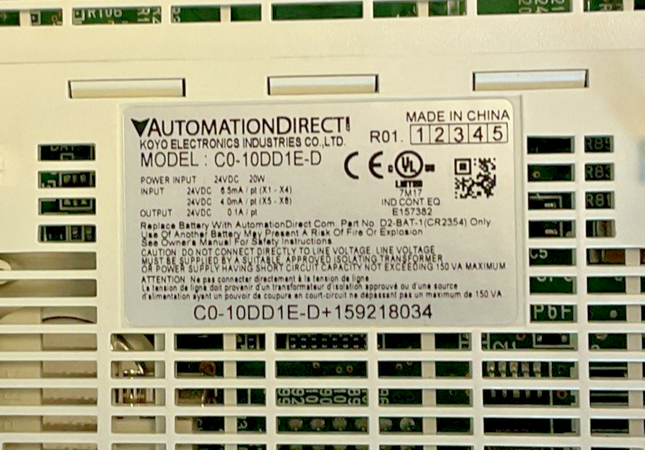 KOYO C0-10DD1E-D PLC ETHERNET MODULE AUTOMATION DIRECT  24VDC 20W CLICK