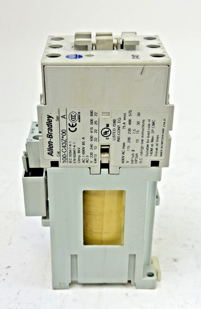 ALLEN-BRADLEY 100-C43Z*00 SER. A CONTACTOR W 24VDC COIL & 100-FSD250 & 100-S