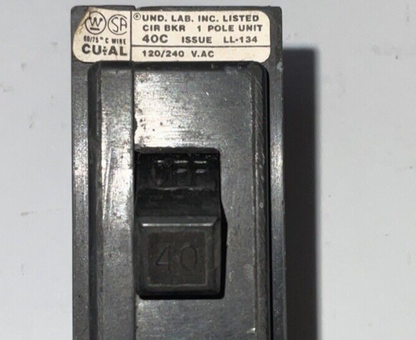 WESTINGHOUSE QBHW1040 CIRCUIT BREAKER 120/240VAC 40A 1POLE