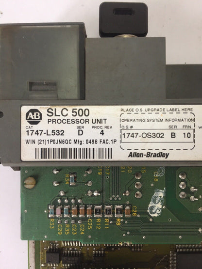 ALLEN BRADLEY 1747-L532 PROCESSOR UNIT 24VDC SER D PROC. REV 4
