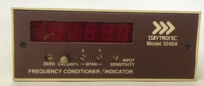 DAYTRONIC 3240A FREQUENCY CONDITIONER/INDICATOR 105-135 VAC 10 WATTS 50-400 HZ