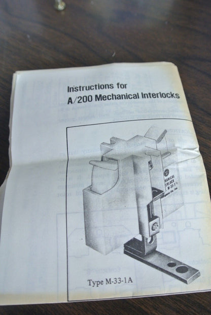 WESTINGHOUSE M34-2A - MECHANICAL INTERLOCK for Series A/200 UNITS - NEW SURPLUS