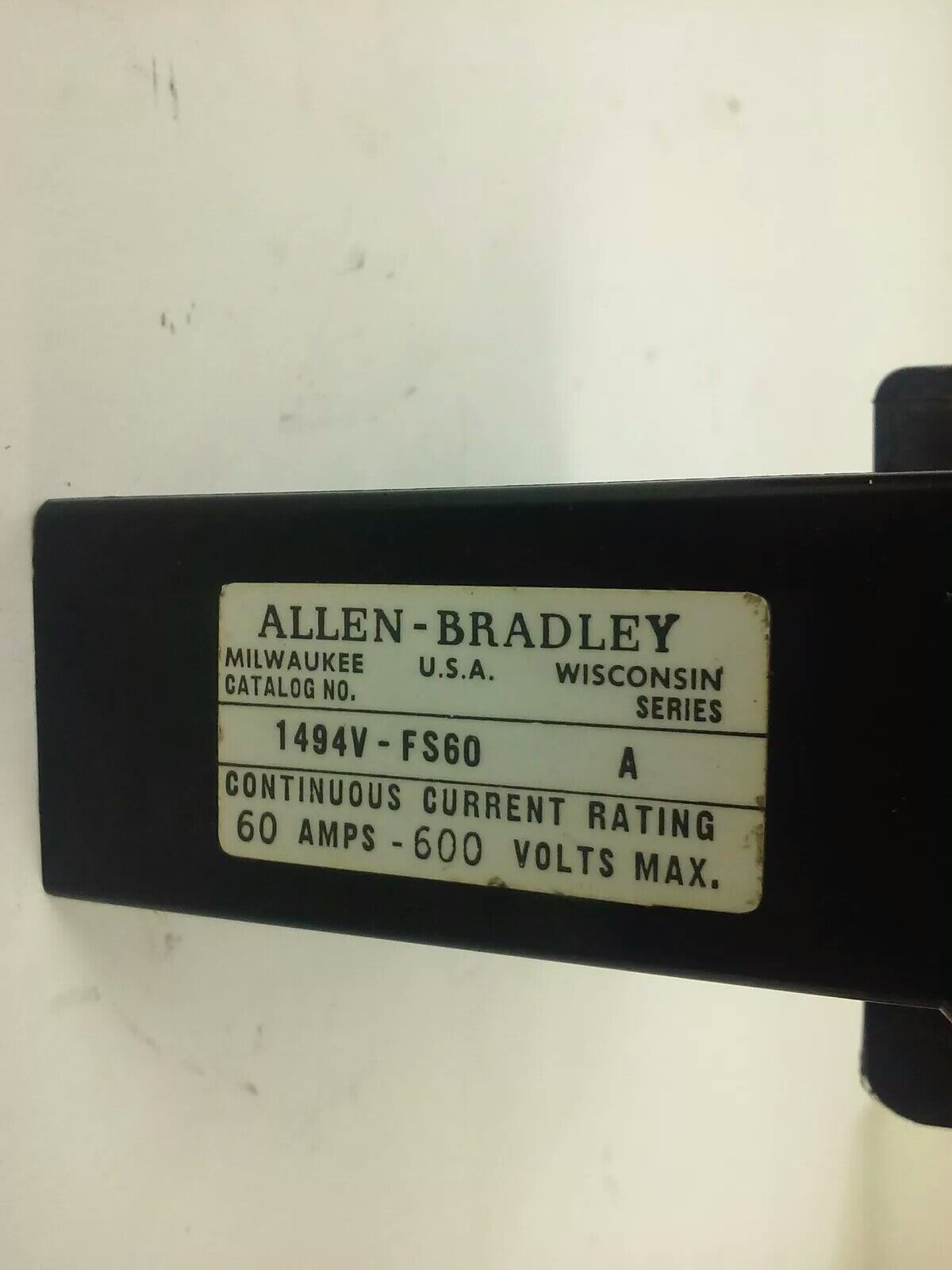 ALLEN BRADLEY 1494V-DS60 SER. A, FUSIBLE SWITCH, 3PH, 3P, 60A, 600V, 1494V-FS60
