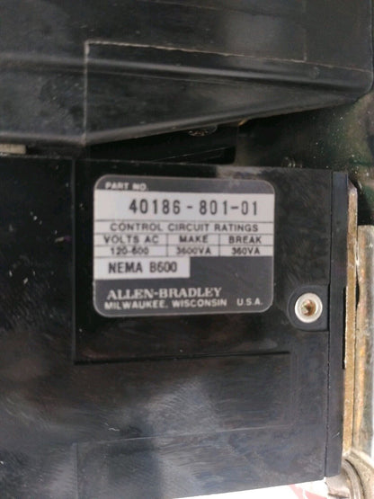 ALLEN-BRADLEY 505-BOD-7 SIZE 1 REVERSING STARTER  27A 600V 210HP 120V COIL B31