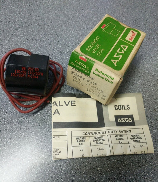 ASCO SOLENOID VALVE COIL 99-257-5 992575