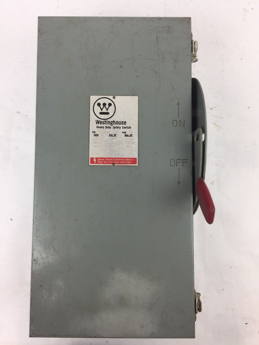 WESTINGHOUSE RHFN261 TYPE 3R RAINPROOF 30 AMP 600 VOLTS AC ENCLOSURE